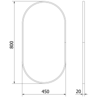 Oválne zrkadlo MEXEN LOFT 45x80 cm - čierny rám, 9851-080-045-000-70
