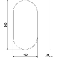 Oválne zrkadlo MEXEN LOFT 40x80 cm - čierny rám, 9851-080-040-000-70