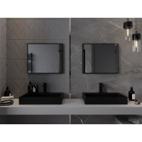 Obdĺžnikové zrkadlo MEXEN LOFT 60x50 cm - čierny rám, 9852-060-050-000-70