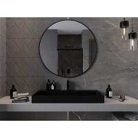 Okrúhle zrkadlo MEXEN LOFT 100 cm - čierny rám, 9850-100-100-000-70