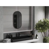 Oválne zrkadlo MEXEN LOFT 40x80 cm - čierny rám, 9851-080-040-000-70
