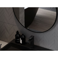 Okrúhle zrkadlo MEXEN LOFT 55 cm - čierny rám, 9850-055-055-000-70