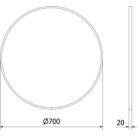 Okrúhle zrkadlo MEXEN LOFT 70 cm - čierny rám, 9850-070-070-000-70