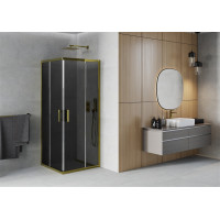 Sprchovací kút MEXEN RIO gold grafit - 70x70 cm, 860-070-070-50-40