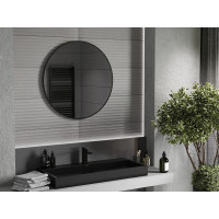 Okrúhle zrkadlo MEXEN LOFT 85 cm - čierny rám, 9850-085-085-000-70