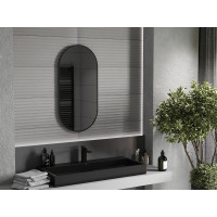 Oválne zrkadlo MEXEN LOFT 45x90 cm - čierny rám, 9851-090-045-000-70