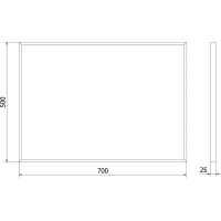 Obdĺžnikové zrkadlo MEXEN LOFT 70x50 cm - čierny rám, 9852-070-050-000-70