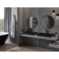 Okrúhle zrkadlo MEXEN LOFT 75 cm - čierny rám, 9850-075-075-000-70