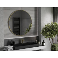 Okrúhle zrkadlo MEXEN LOFT 100 cm - zlatý rám, 9850-100-100-000-50