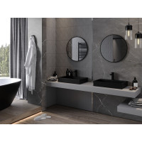 Okrúhle zrkadlo MEXEN LOFT 65 cm - čierny rám, 9850-065-065-000-70