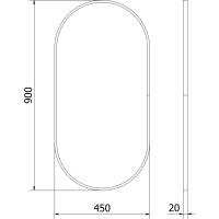 Oválne zrkadlo MEXEN LOFT 45x90 cm - čierny rám, 9851-090-045-000-70