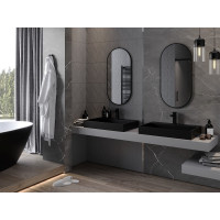 Oválne zrkadlo MEXEN LOFT 45x90 cm - čierny rám, 9851-090-045-000-70