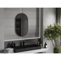 Oválne zrkadlo MEXEN LOFT 50x85 cm - čierny rám, 9851-085-050-000-70