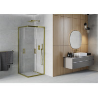Sprchovací kút MEXEN RIO gold transparent - 80x80 cm, 860-080-080-50-00