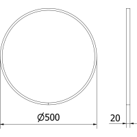 Okrúhle zrkadlo MEXEN LOFT 50 cm - biely rám, 9850-050-050-000-20