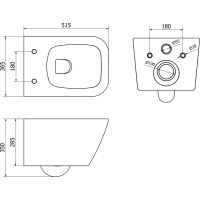 Závesné WC MEXEN MADOX RIMLESS + Duroplast sedátko slim - tmavo šedé matné, 30154061