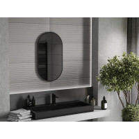 Oválne zrkadlo MEXEN LOFT 45x80 cm - čierny rám, 9851-080-045-000-70