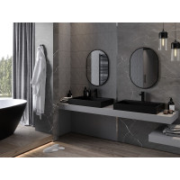 Oválne zrkadlo MEXEN LOFT 50x70 cm - čierny rám, 9851-070-050-000-70