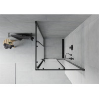 Sprchovací kút MEXEN RIO black mat - 70x70 cm, 860-070-070-70-30