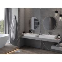 Okrúhle zrkadlo MEXEN LOFT 70 cm - inox rám, 9850-070-070-000-10