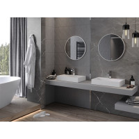 Okrúhle zrkadlo MEXEN LOFT 60 cm - biely rám, 9850-060-060-000-20