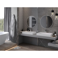 Okrúhle zrkadlo MEXEN LOFT 70 cm - biely rám, 9850-070-070-000-20