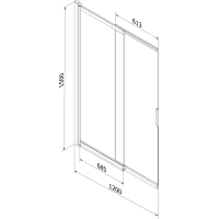 Vaňová zástena s posuvnými dverami MEXEN FOX 120x150 cm - chrómová - mliečne sklo, 891-120-002-01-30