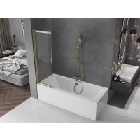 Vaňová zástena s posuvnými dverami MEXEN FOX 85x150 cm - zlatá - číre sklo, 891-085-002-50-00