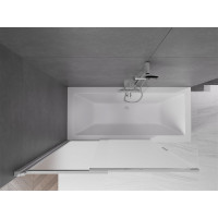 Vaňová zástena s posuvnými dverami MEXEN FOX 120x150 cm - chrómová - mliečne sklo, 891-120-002-01-30