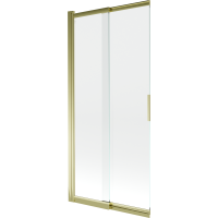 Vaňová zástena s posuvnými dverami MEXEN FOX 85x150 cm - zlatá - číre sklo, 891-085-002-50-00