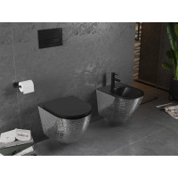 Závesný bidet MEXEN LENA 48 cm - čierny/strieborný šupinový, 35224872