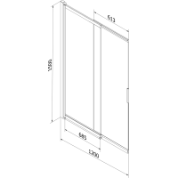 Vaňová zástena s posuvnými dverami MEXEN FOX 120x150 cm - chrómová - číre sklo, 891-120-002-01-00