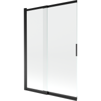 Vaňová zástena s posuvnými dverami MEXEN FOX 120x150 cm - čierna - číre sklo, 891-120-002-70-00