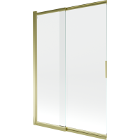 Vaňová zástena s posuvnými dverami MEXEN FOX 120x150 cm - zlatá - číre sklo, 891-120-002-50-00