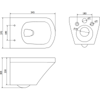 Závesné WC MEXEN VITO RIMLESS - biele + Duroplast sedátko slim, 30174000