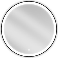 Okrúhle zrkadlo MEXEN ESSO 80 cm s čiernym okrajom - s LED podsvietením a vyhrievaním, 9825-080-080-611-70