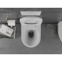 Závesné WC MEXEN LENA RIMLE  - biele/zlaté vzorované + Duroplast sedátko slim, 30224009