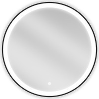 Okrúhle zrkadlo MEXEN ESSO 70 cm s čiernym okrajom - s LED podsvietením a vyhrievaním, 9825-070-070-611-70