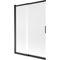 Vaňová zástena s posuvnými dverami MEXEN FOX 120x150 cm - čierna - mliečne sklo, 891-120-002-70-30