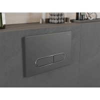 Ovládacie tlačidlo splachovadla Mexen Fenix 11 - gun grey - dvojčinné - plastové, 601166