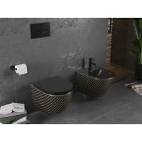 Závesný bidet MEXEN LENA 48 cm - čierny/zlatý vzorovaný, 35224879