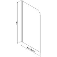 Vaňová zástena MEXEN FELIX 1 70x140 cm - čierna - číre sklo, 890-070-001-70-00