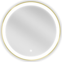 Okrúhle zrkadlo MEXEN ESSO 60 cm so zlatým okrajom - s LED podsvietením a vyhrievaním, 9825-060-060-611-50