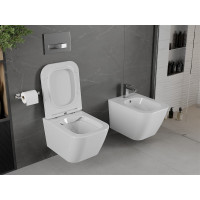 Závesné WC MEXEN MADOX RIMLESS - biele + Duroplast sedátko, 30154000