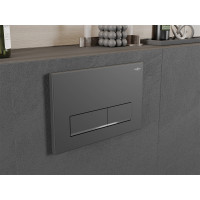 Ovládacie tlačidlo splachovadla - gun grey - dvojčinné - plastové - typ 12, 601266
