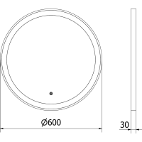 Okrúhle zrkadlo MEXEN ESSO 60 cm so zlatým okrajom - s LED podsvietením a vyhrievaním, 9825-060-060-611-50