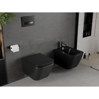 Závesné WC MEXEN MADOX RIMLESS - čierne matné+ Duroplast sedátko, 30154070