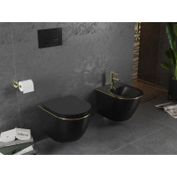 Závesný bidet MEXEN LENA 48 cm - čierny so zlatým okrajom, 35224875