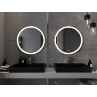 Okrúhle zrkadlo MEXEN ESSO 70 cm so zlatým okrajom - s LED podsvietením a vyhrievaním, 9825-070-070-611-50
