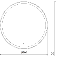 Okrúhle zrkadlo MEXEN ESSO 90 cm so zlatým okrajom - s LED podsvietením a vyhrievaním, 9825-090-090-611-50